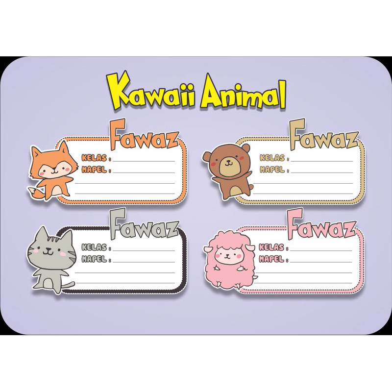

SAYGIFT - (isi 20 PCS) Stiker Nama Buku Pelajaran Custom - Label Nama Custom Mapel Sekolah - Stiker Buku Nama