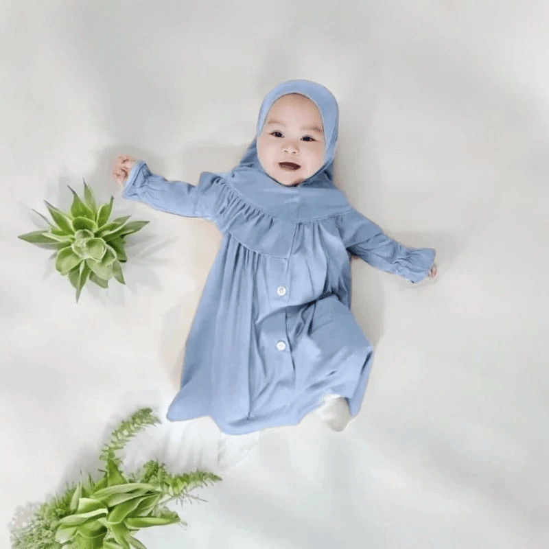 Newborn Baju Bayi Perempuan 0 - 6 Bulan Gamis Bayi Anak Perempuan 6 -12 Bulan