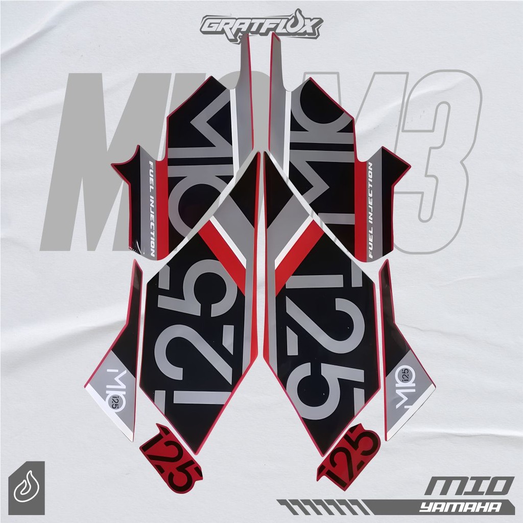 Striping Stiker Motor YAMAHA Mio M3 2017 merah body full merah standar berkualitas