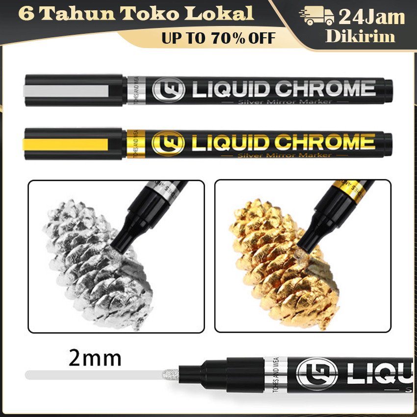 

2MM Paint Marker Spidol Emas Perak Kecil / Penanda Berlapis Krom