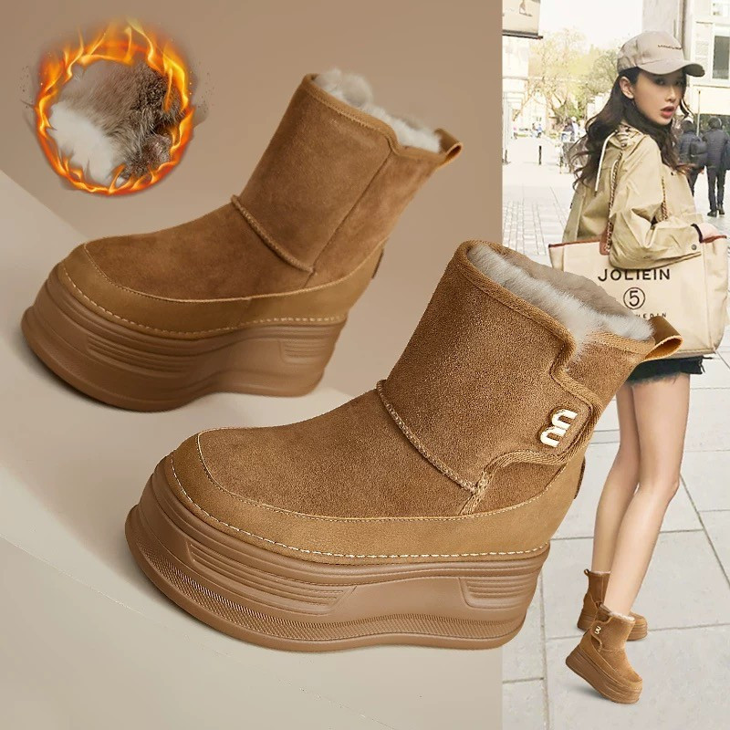 sepatu boots sepatu keren sepatu pria sepatu wanita 2024 High quality Suede Cow Genuine Leather Plat