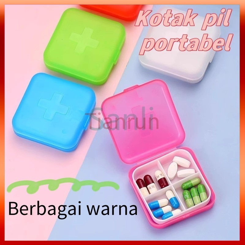 Kotak obat portabel/kotak penyimpanan pengeluaran/kotak obat bersegel seperempat/kotak obat jinjing 