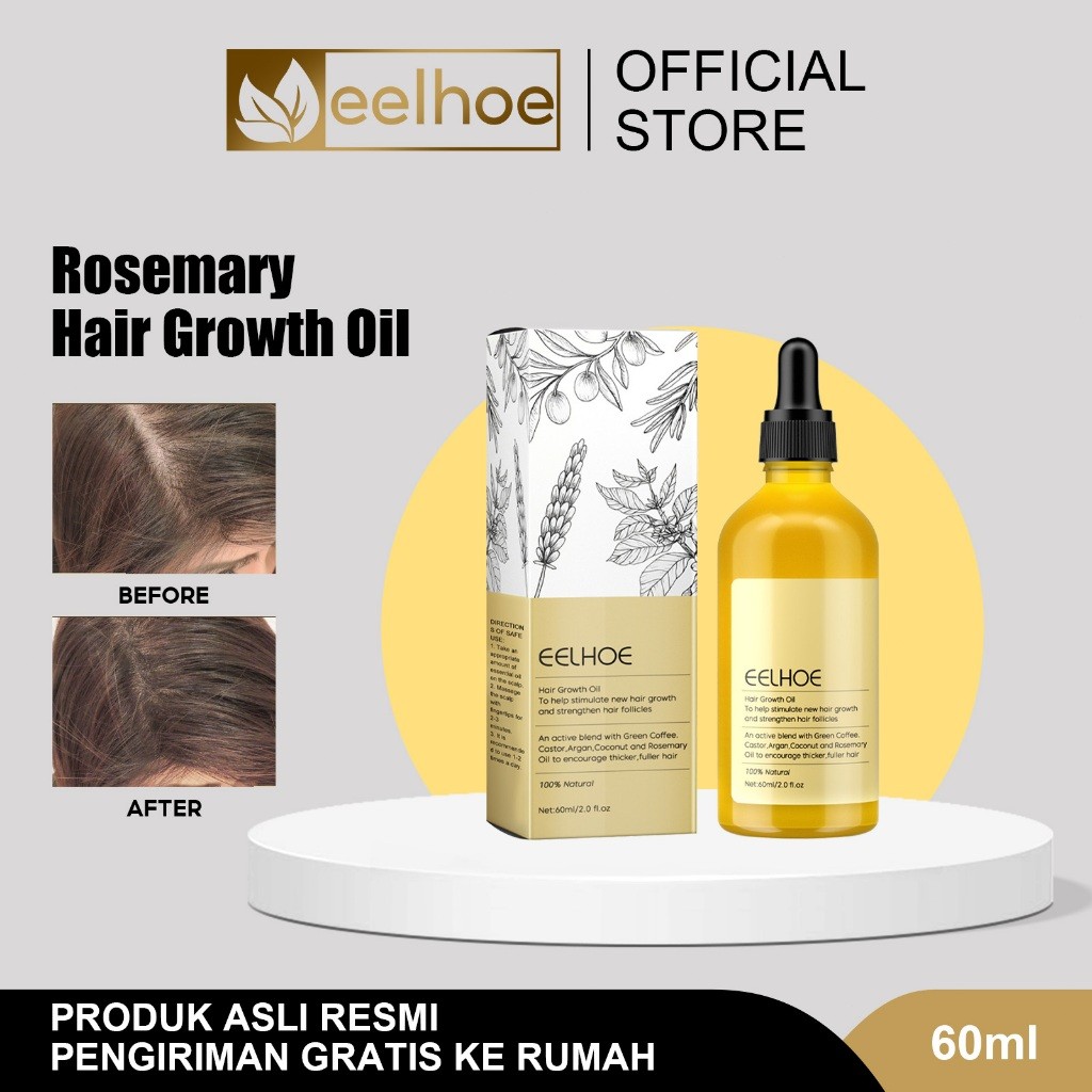 Rosemary Oil Rambut Penumbuh Rambut Botak Perawatan Rambut Rontok Penumbuh Rambut Cepat Hair Growth 