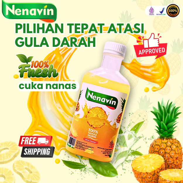 

NENAVIN Cuka Nanas Organik - Original Isi 300ml - Obat Diabetes, Kolesterol, Pencegah Kanker