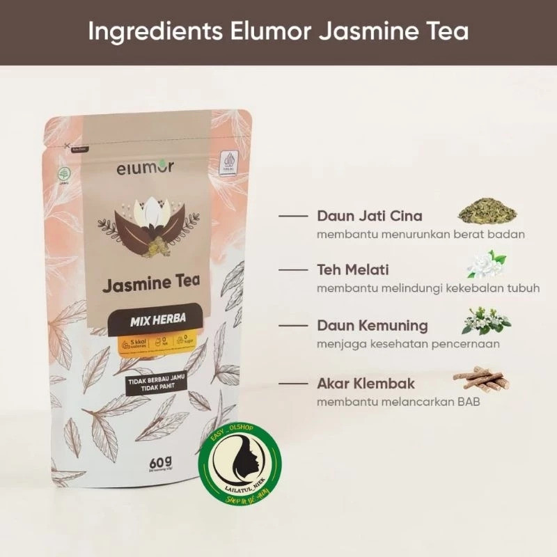 

Elumor Tea Jasmine Isi 30 pcs (COKLAT)