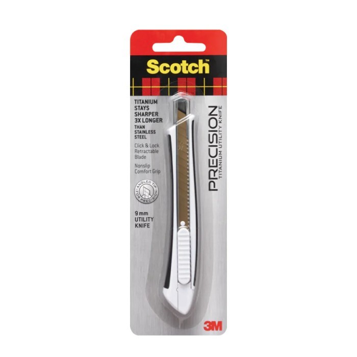 

Cutter Emas, Scotch 3M 9mm Titanium Blade Kecil - Hitam Japan
