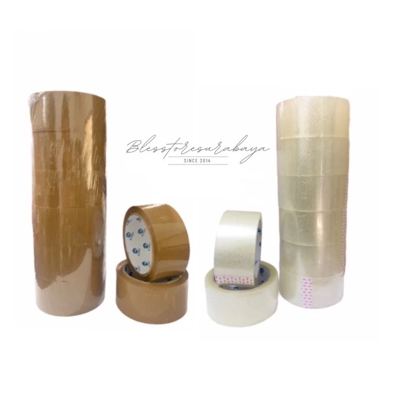 

[BS 421] Lakban - Plakban - Selotip OPP Bening Coklat Roll 45mm x 90yard