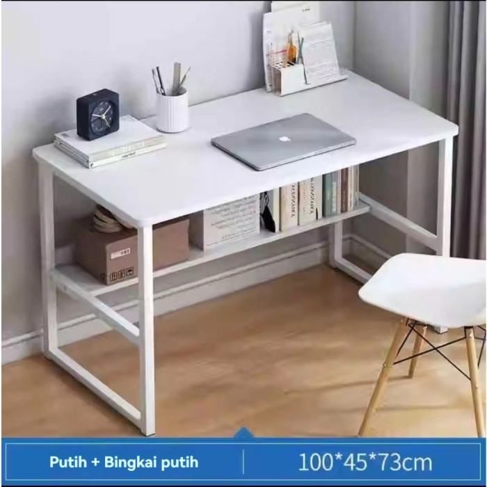 Highline Meja Komputer Meja Gaming Meja Belajar Meja Kerja - 45-100 Putih