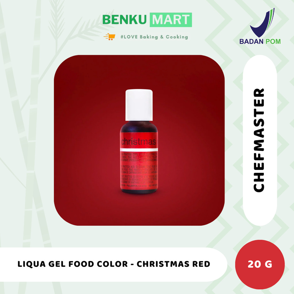 

Chefmaster CHRISTMAS RED Liqua Gel Food Color 20 gr Pewarna Makanan 20ml