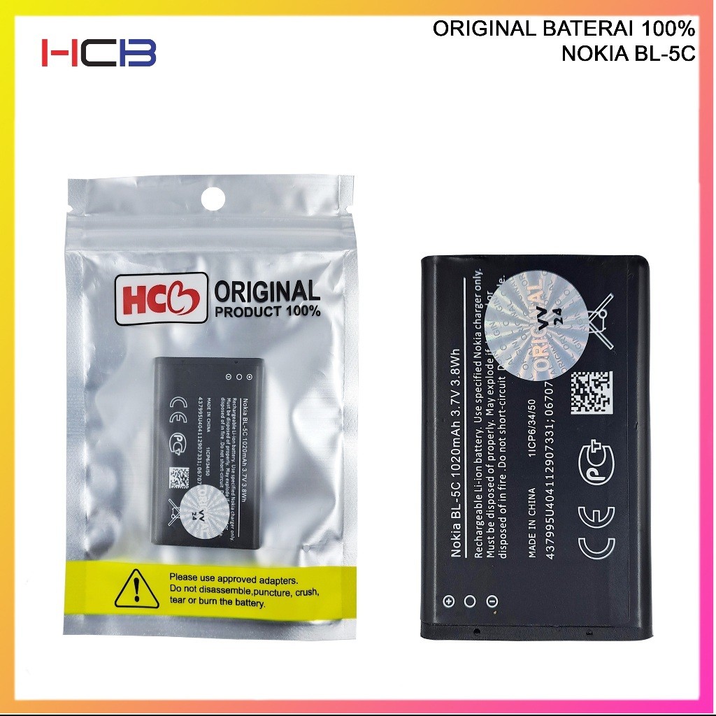 BATERAI BATTERY BATRE NOKIA BL-5C 105 108 1280 ORIGINAL