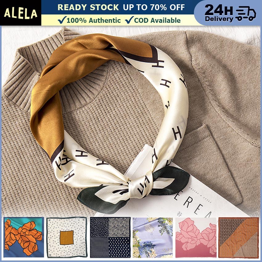 Syal Sutra 70x70 Mini Neck Scarf Silk Scarf Rambut Fashion Korea Aksesoris Wanita Pria