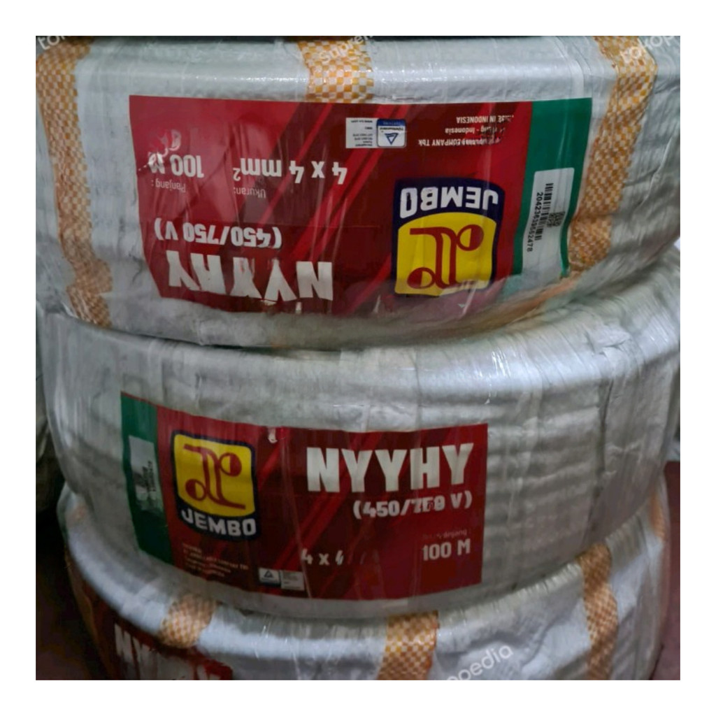 Kabel Listrik NYYHY 4x4 4x4mm Jembo 100 Meter