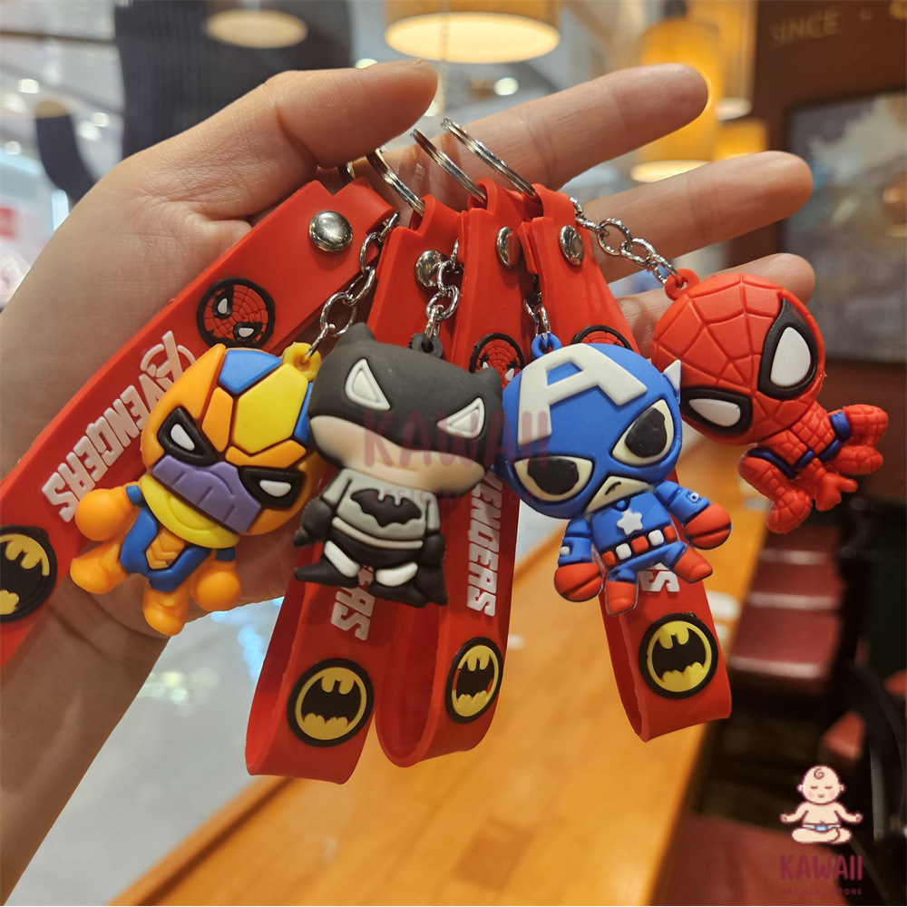 KS Gantungan Kunci Avengers Batman Iron man Spiderman Silikon Premium / Ganci Avengers / Ganci Batma