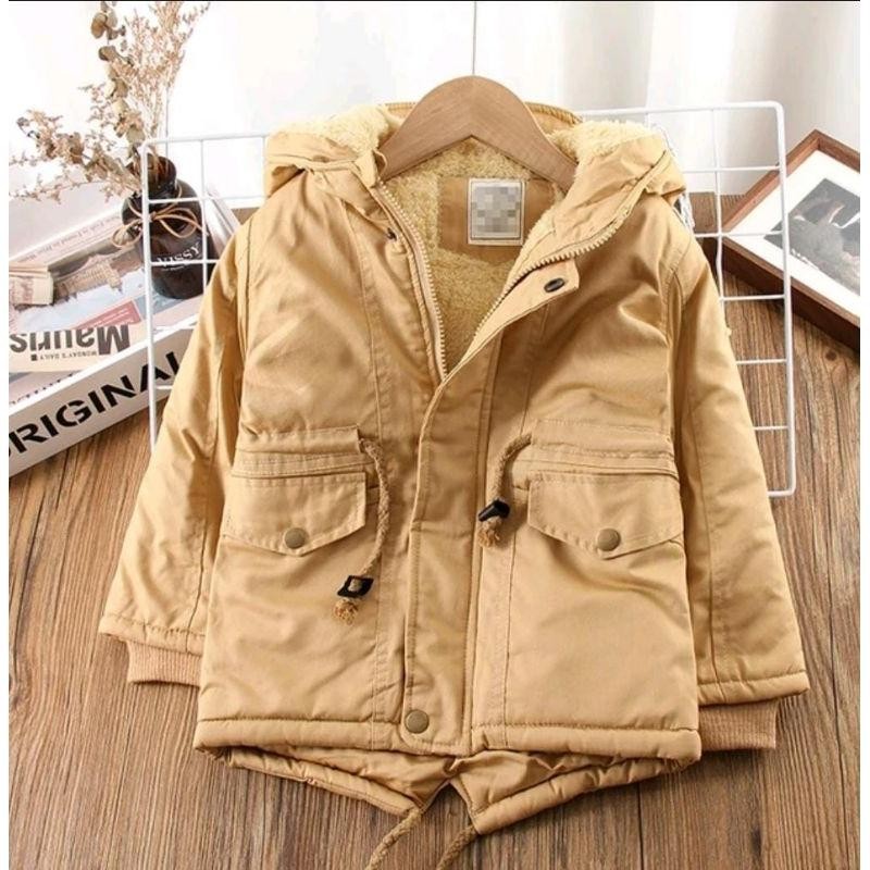 Jaket Winter Anak Bulu Sherpa, Jaket Anak Perempuan Umur 2-12 Tahun, Jaket Anak Laki-Laki Perempuan 