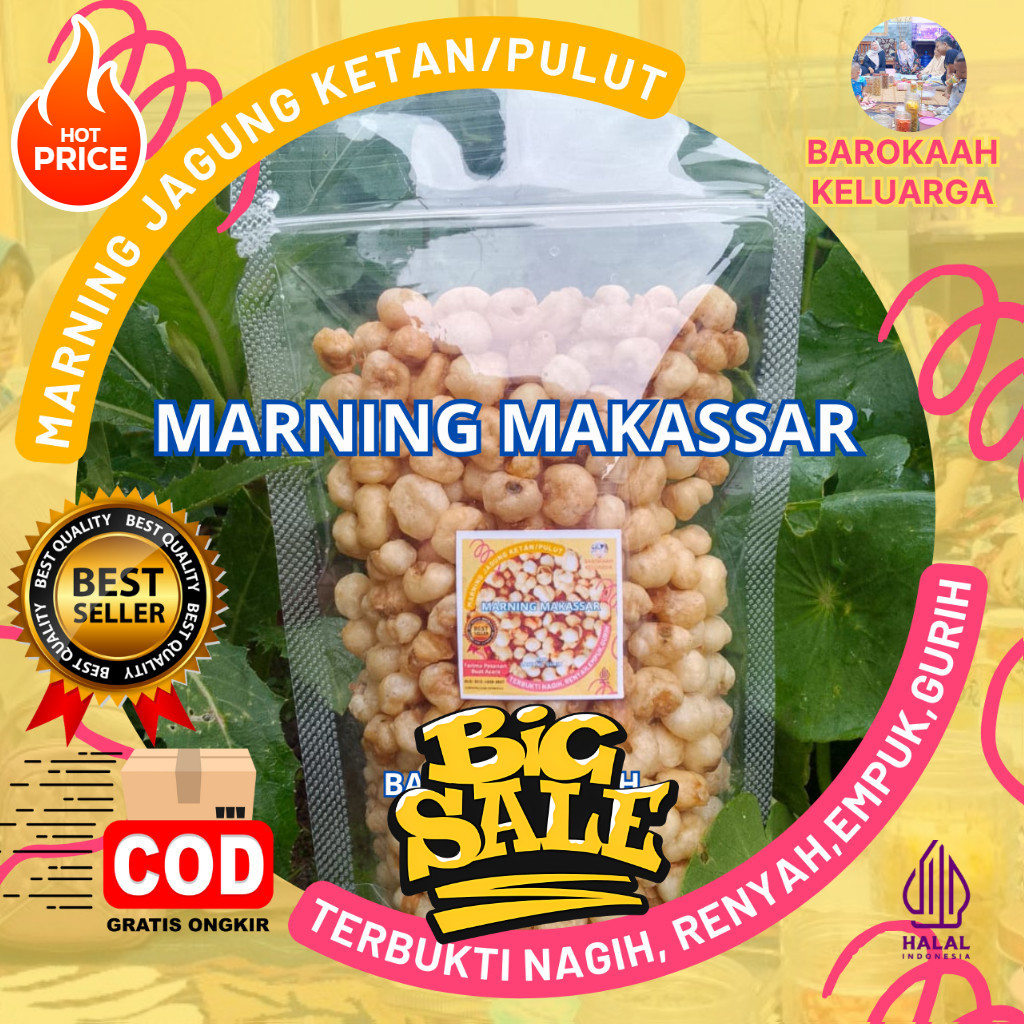 

Cemilan Klasik Marning Jagung Sultan/ snack Marning Jagung Premium/ jAJANAN Marning Jagung Super Duper Empuk Renyah Gurih Viral/Jagung Ketan Pulut Seperempat Kilogram (250gr)