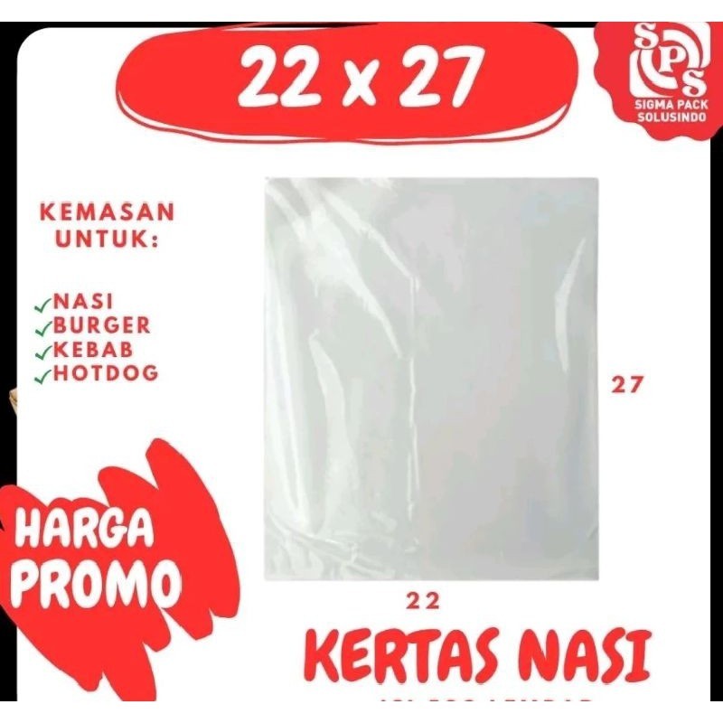 

Kertas Nasi KFC 22x27 Foodgrade | Paper Wrap | Packing Burger | Kebab | putih | laminasi | MEDIAPACK