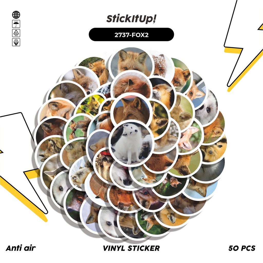 

COD✨ 50 Pcs Stiker FUNNY CHARACTER REAL FOX PORTRAIT STICKER PACK 02 Lucu Anti Air Untuk Dekorasi Notebook Sepeda Skateboard Handphone DIY