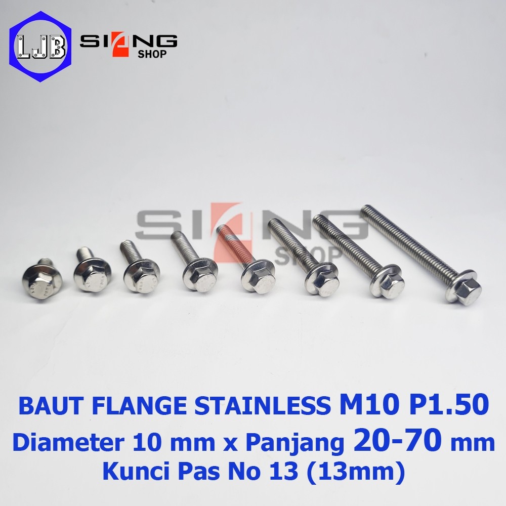 Baut Flange Stainless M10 Drat Kasar