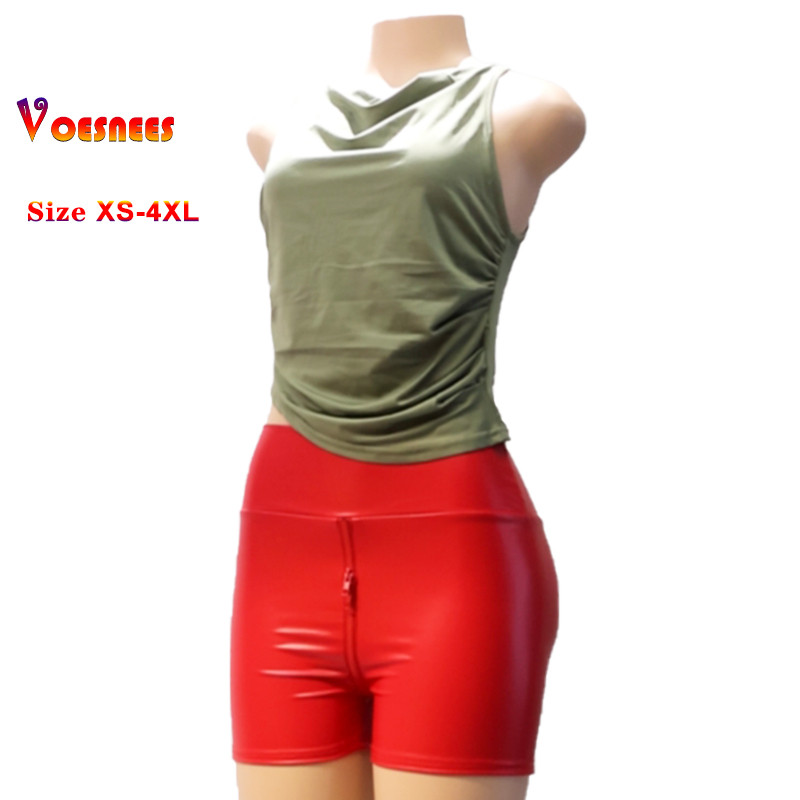 2025 Matte Leather Shorts Women High Waist Bodycon Push Up Black Shorts Joggers Sports Fitness Sexy 