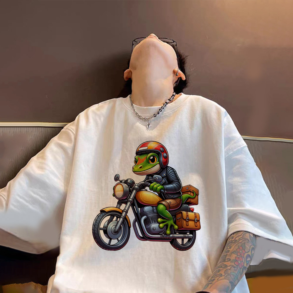 Baju atasan Santai Pria leher bulat baju atasan santai wanita leher bulat kaus kartun lengan pendek 