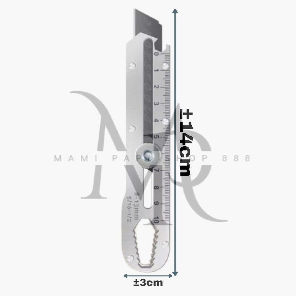 

Pisau Cutter Stainless Besar 9IN1 / Sliding Knife Cutting Tool / Alat Pemotong Kertas Pengencang Mur Pembuka Tutup Botol Multifungsi / Kater Pembuka Paket Super Tajam Tahan Karat BERKUALITAS