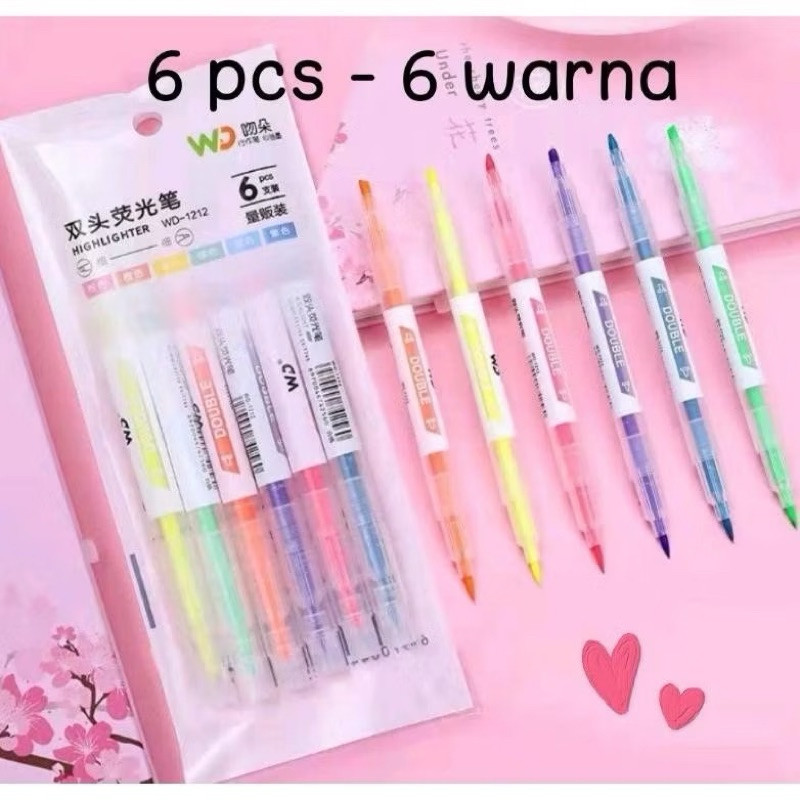 

Stabilo Panjang 2 Sisi Warna Warni Isi 6 Pcs Highlighter 2 Sides