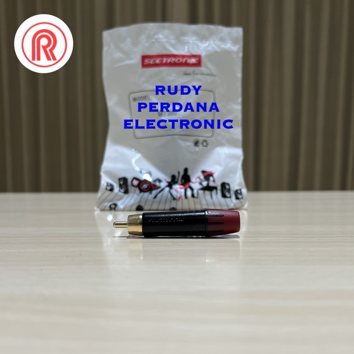O99 JACK JEK RCA MALE GOLD PLATED LAPIS EMAS SEETRONIC MT380 - Merah