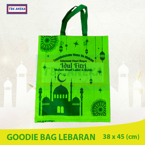 

Tas Lebaran Spunbond Goodie Bag / Parsel Idul Fitri Besar 1 Lusin - Hijau