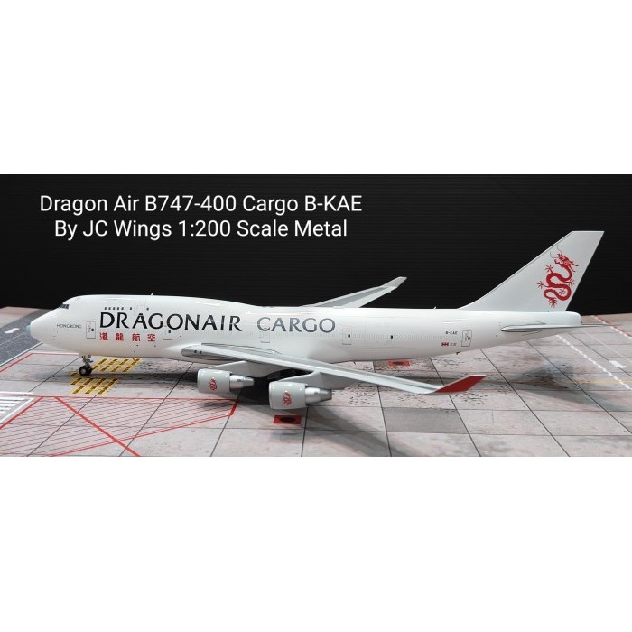 Pesawat Terbang Dragon Air B747-400 Cargo B-KAE  JC Wings Skala 1/200 Metal Diecast