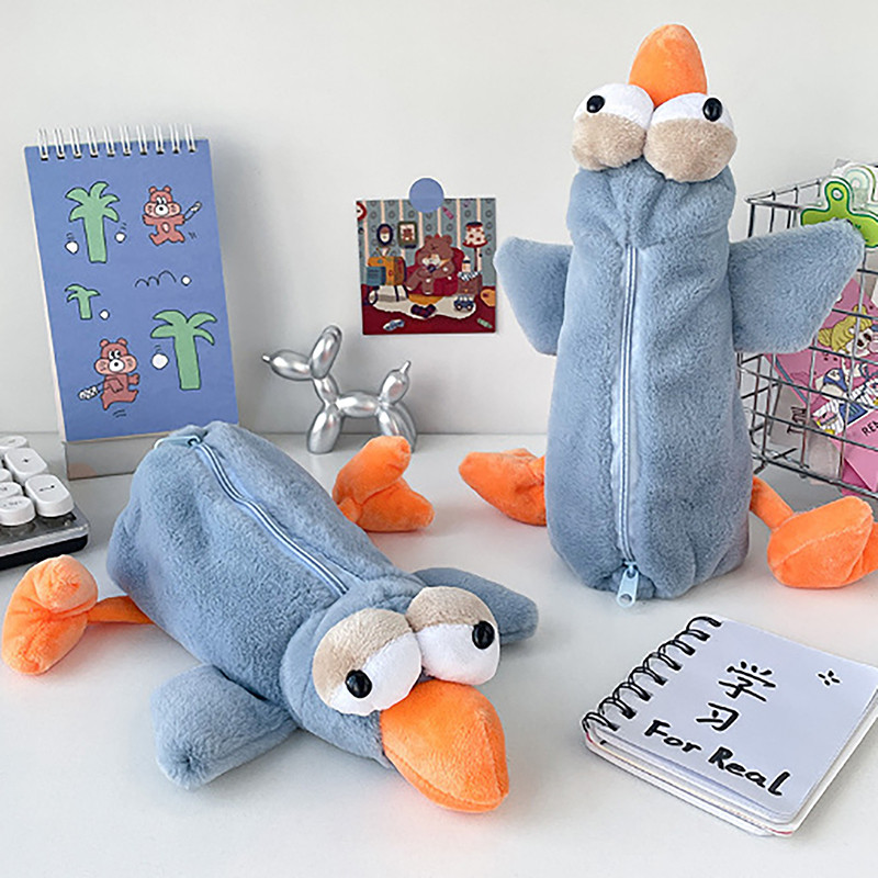

NEW Robin Plush Pencil Case Stuffed Animal Large Capacity Stationery Bag Cute Design Cartoon Doll Robin Pencil Bag Learning