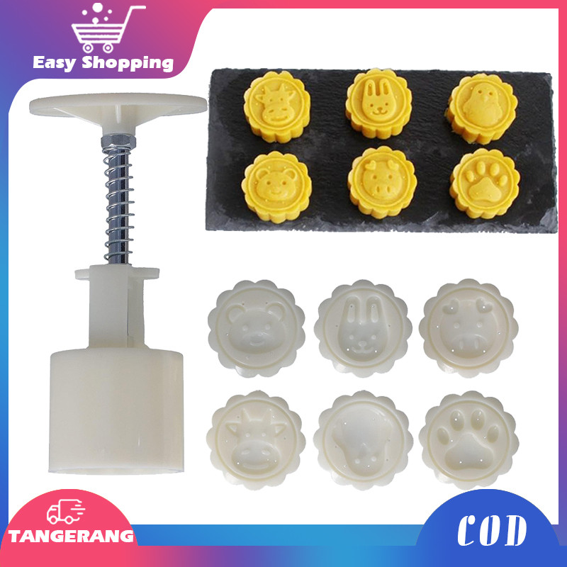50 Gram Cetakan Kue Bulan Set Mooncake Mold Kartun Hewan Cetakan Kue Plastic