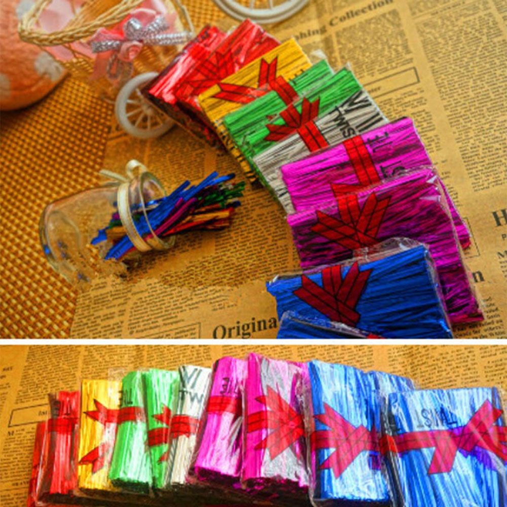 

800PCS Multicolor Wrapping Twist Ties for Candy Bag Baking Packaging Steel Ligation Cellophane Bag Pack Sealing Metallic Wire