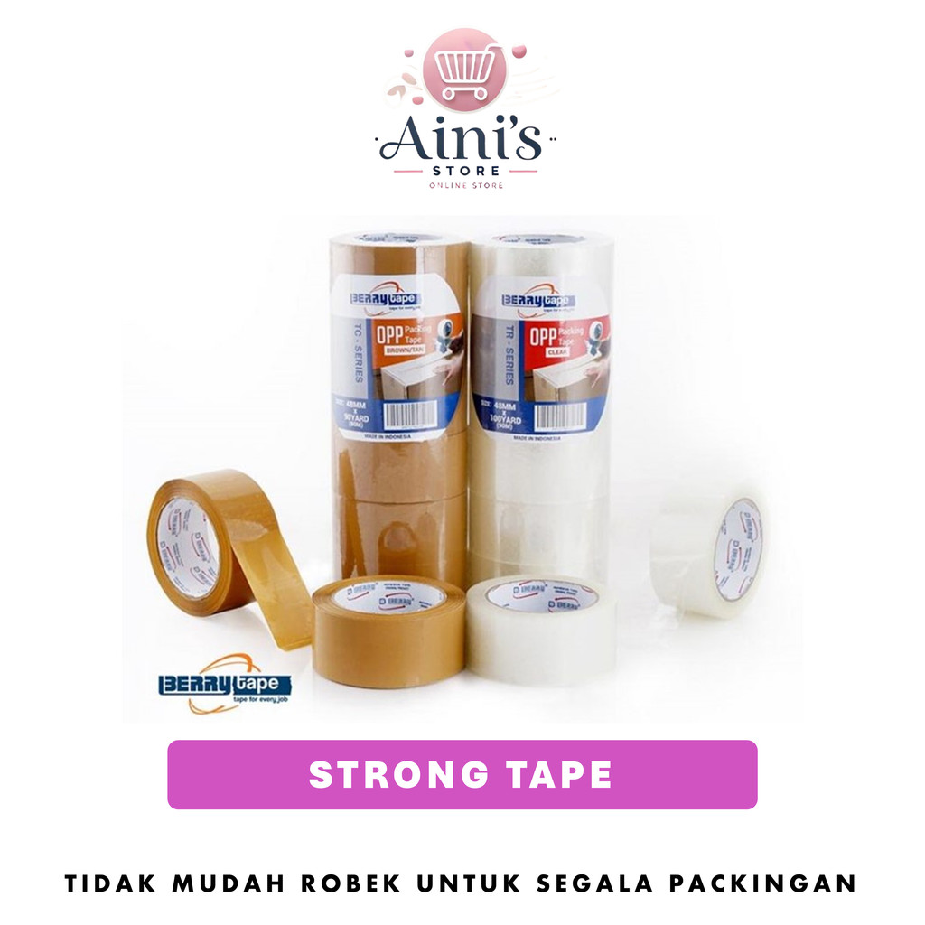 

Isolasi Lakban Bening Coklat 48mm 100yard 2 inch Berry Tape Solasi Bening Coklat Besar Solatip Selotip Besar