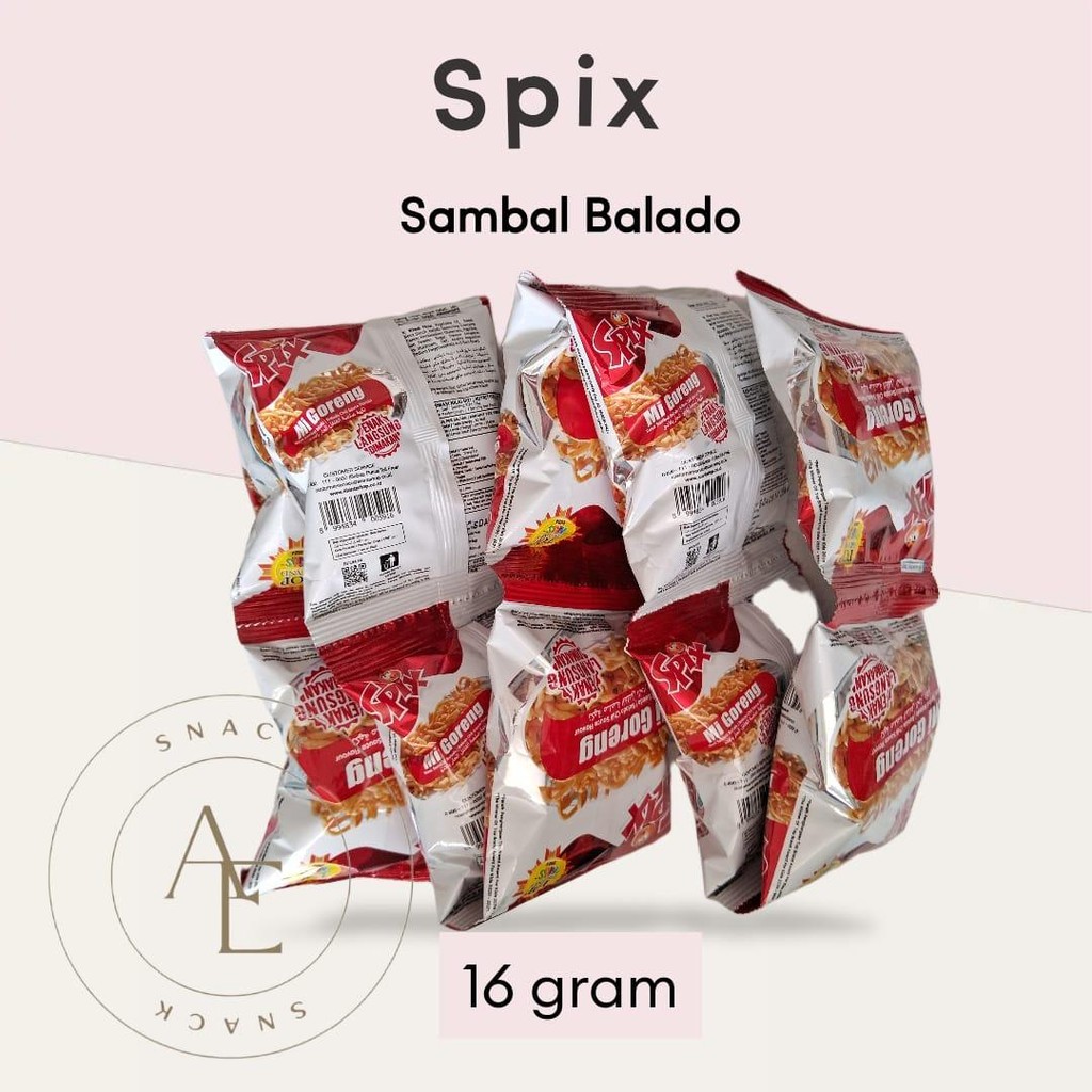 

Spix Mie Goreng Cemilan Mie siap makan kemasan Renceng 10 bks x 16 gram