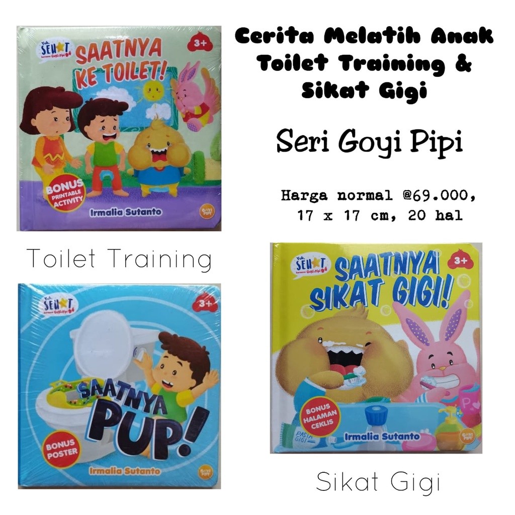 BOARDBOOK Toilet Training & Sikat Gigi Seri Goyi Pipi: Saatnya ke Toilet/Saatnya Pup/