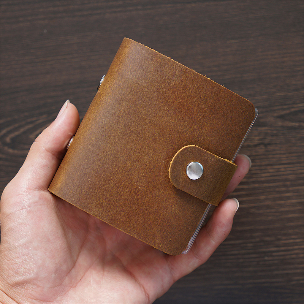 

Genuine Leather A9 Size Ring Planner with 3 Hole Binder Crazy Horse Leather Mini Notebook Retro Portable Notepad Diary Wholesale