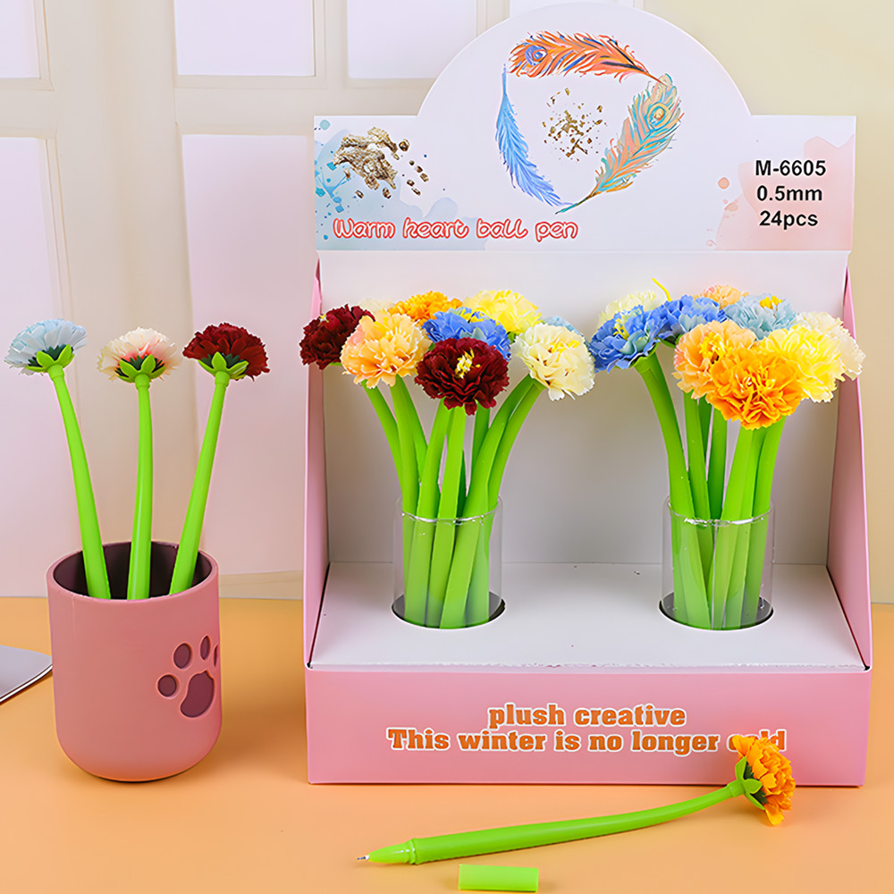 

Korean Cute Pens Christmas Pretty Flower Cool Funny Gel Ink Pen 3D Kawaii School Teacher Women Wedding Gift Kids Girl Stationery