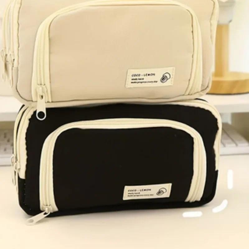 

1pc-Large capacity multifunctional Japanese style high-value pencil case and boxed pens, storage supplies and writing