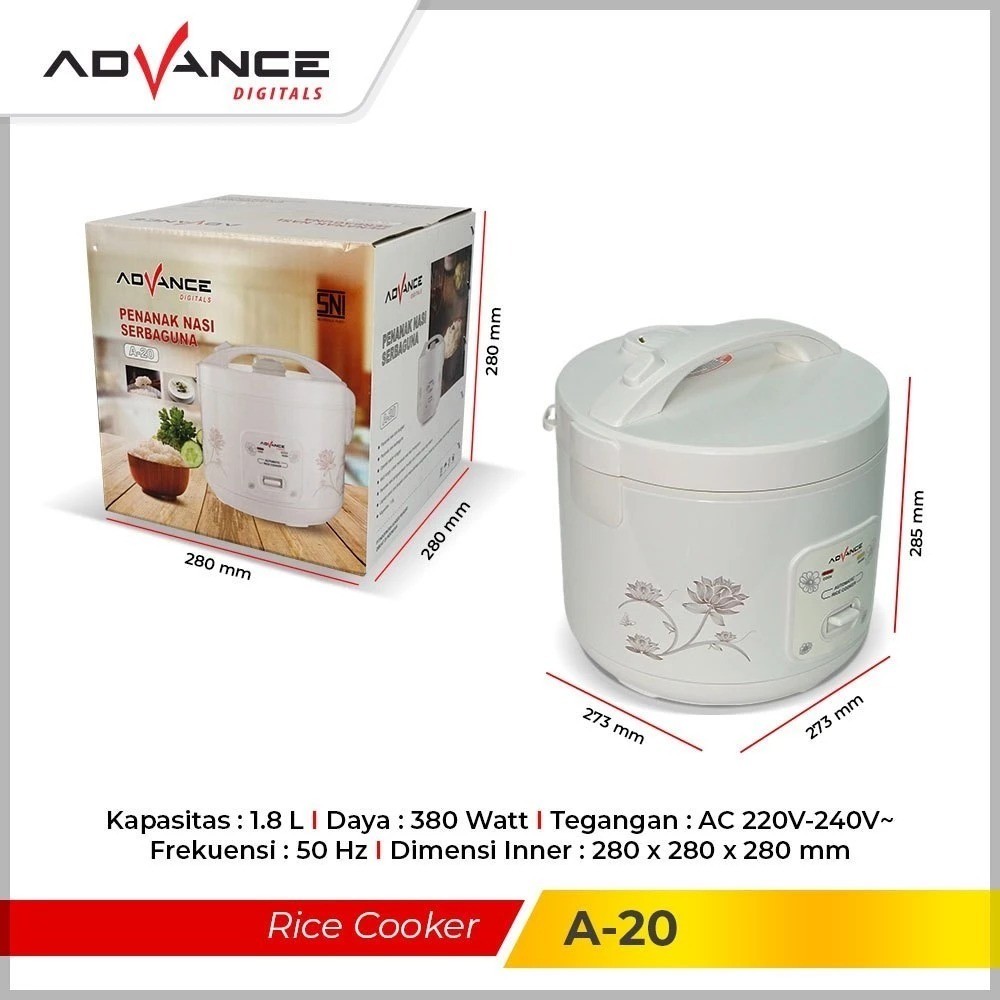 ID RICE COOKER ADVANCE X3-20 1,8 LITER / G-22 KAPASITAS 1,8 LITER / RICE COOKER A-20