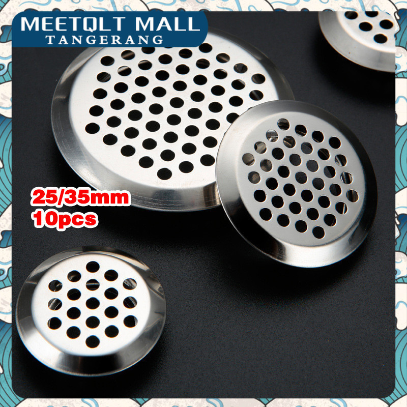 10pcs Saringan Hawa Bulat Stainless Saringan Udara Lubang Hawa Bulat Ventilasi Kabinet