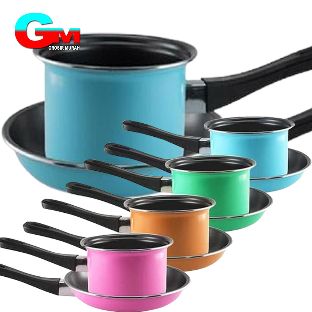 Pastela Panci Teflon + Panci Anti Lengket 1set Isi 2pcs / Milkpan Pastela Maspion