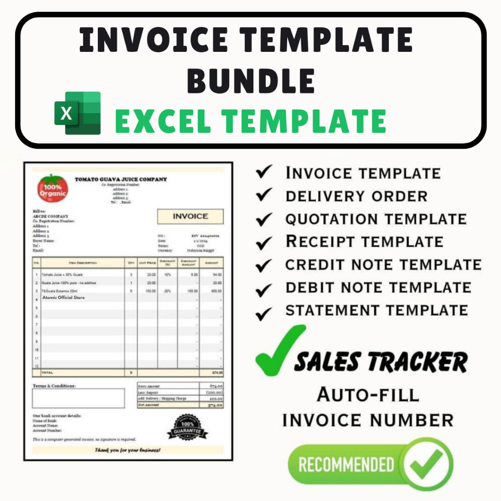 [ ARSY ] LIFETIME - | GSTW17 | Paket Template Invoice Format Excel (Template Penawaran, Surat Jalan,