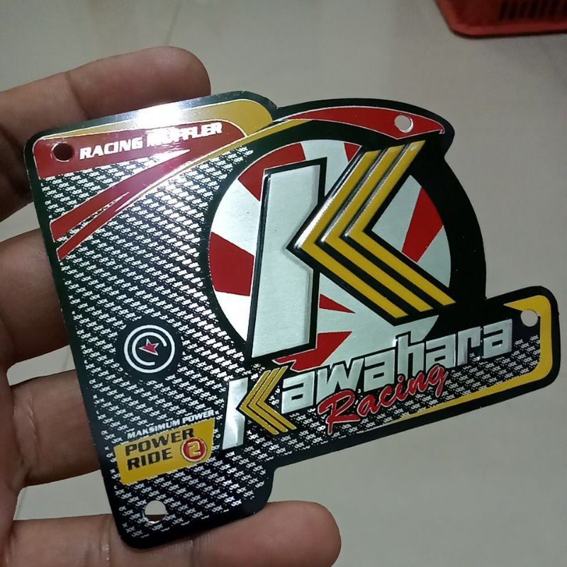 Emblem Merek Knalpot Kawahara Timbul bagus