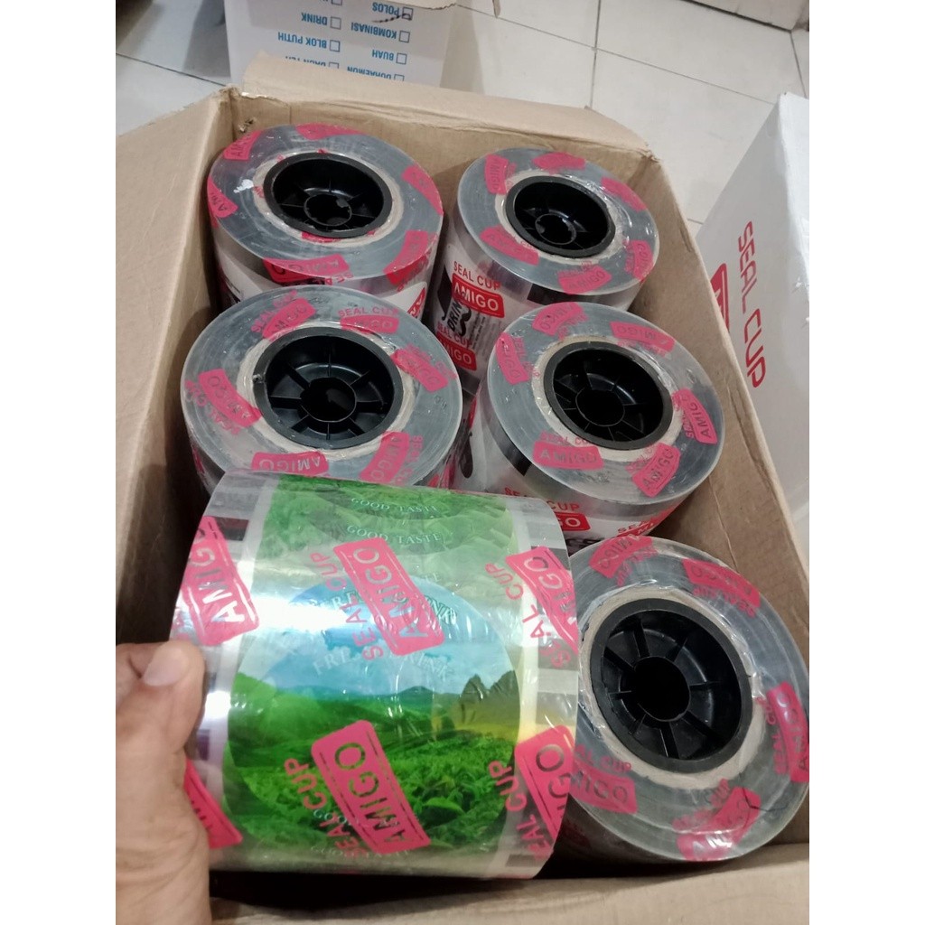 Plastik Lid cup Sealer Cup / Seal cup 2000 cup polos daun kartun