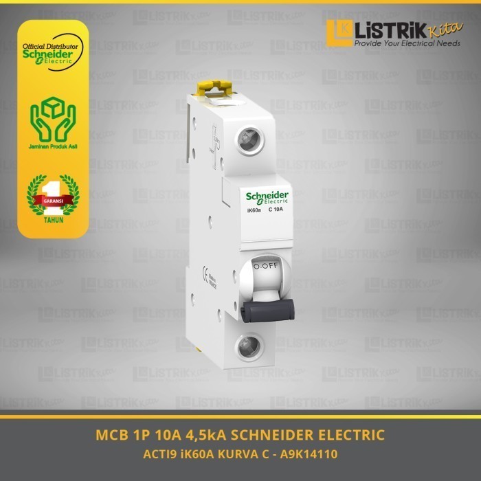 MCB SCHNEIDER IK60A 1P 10A 4.5kA C - A9K14110