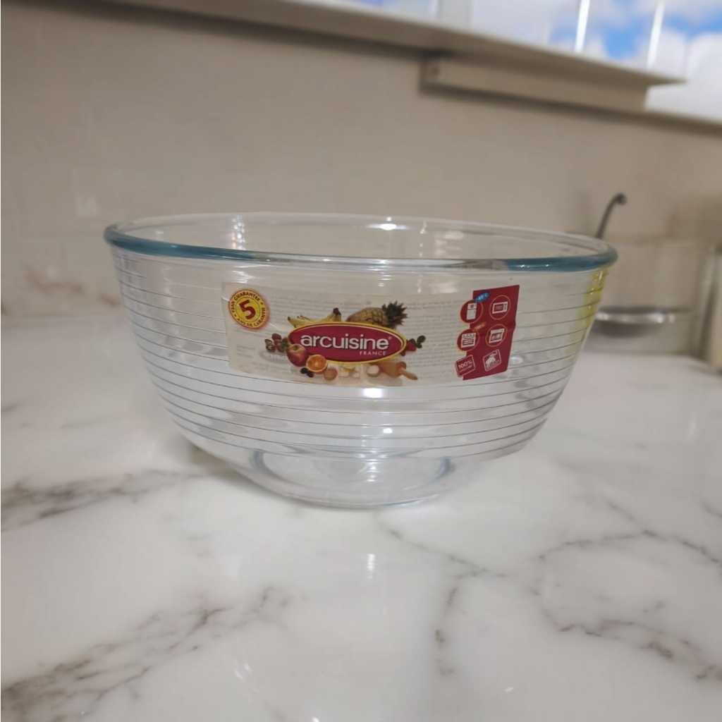 Arcuisine Mangkok Kaca Bening Besar Mixing Bowl 2 Liter Tahan Panas Mangkok Salad Adonan