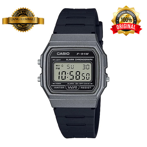 Original Jam Tangan Digital Karet Pria / Wanita Casio General General Hitam Resin Warna POP Series B