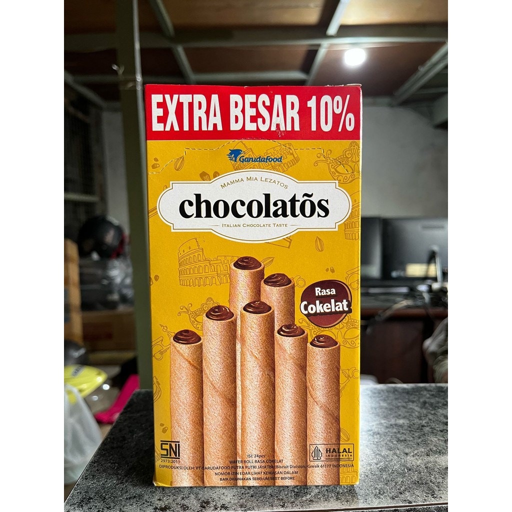 

[300gr] S155 | [WCG8K – BOX] Chocolatos Wafer Roll Coklat EXTRA BESAR Box isi 24 pcs JS