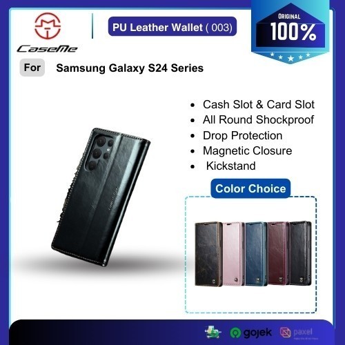 CASEME Case Samsung Galaxy S24 Ultra Plus CASEME 003 Soft PU Leather Flip Wallet Case with 2 Card Sl