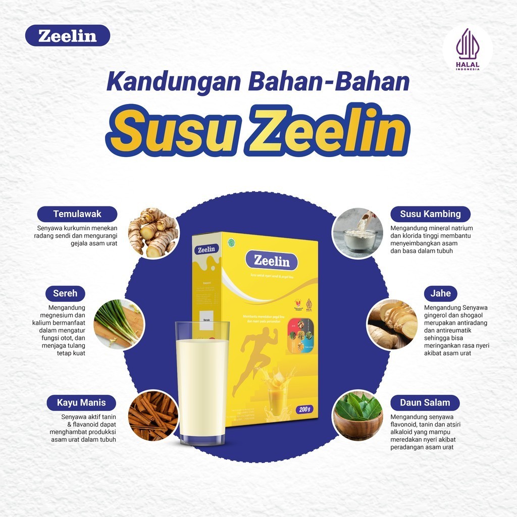 

Zeelin 200 gr - Susu Kambing Etawa Rematik Atasi Asam Urat Nyeri Tulang Sendi (bukan etawalin)